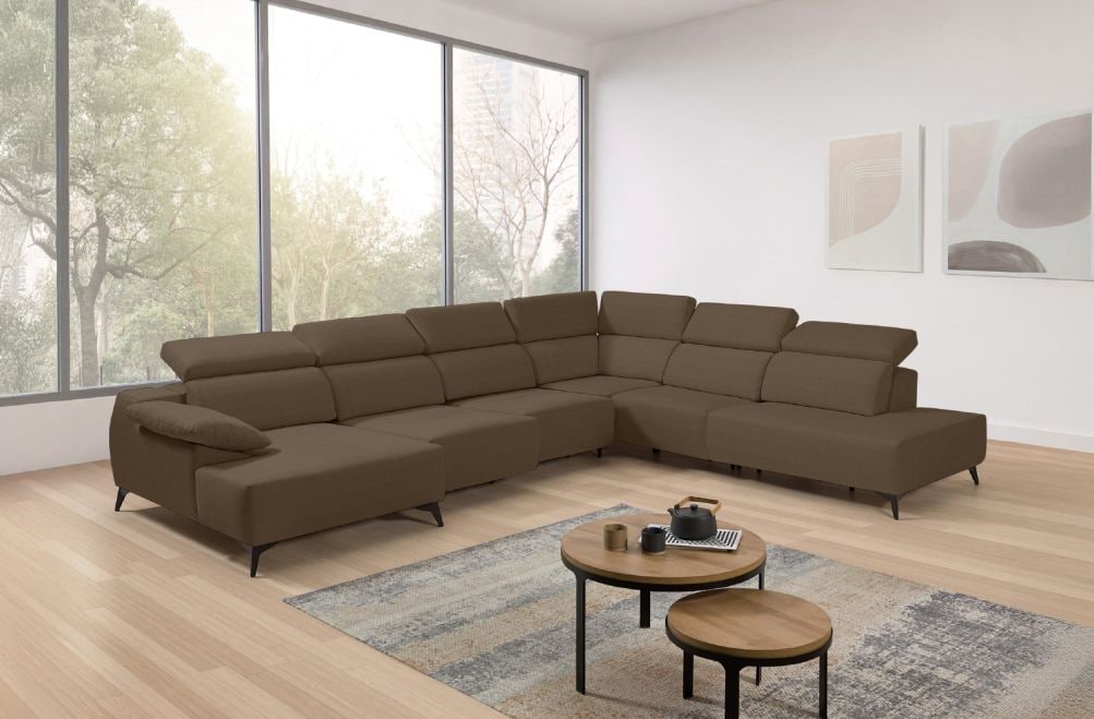 Sofá chaise longue terminal de tela Loren de StyleKomfort - principal