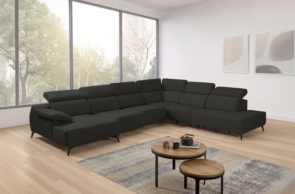 Sofá chaise longue terminal de tela Loren de StyleKomfort - principal