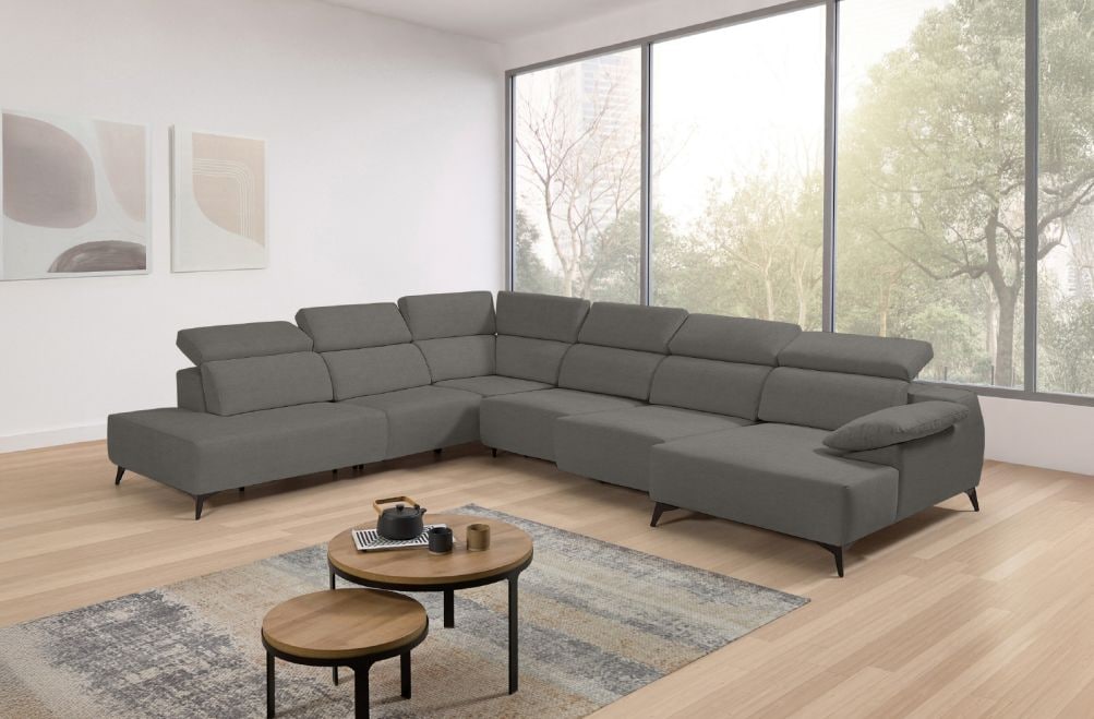 Sofá chaise longue terminal de tela Loren de StyleKomfort - principal