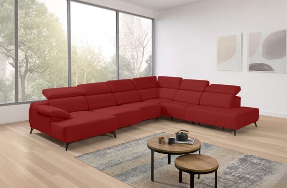 Sofá chaise longue terminal de tela Loren de StyleKomfort - principal