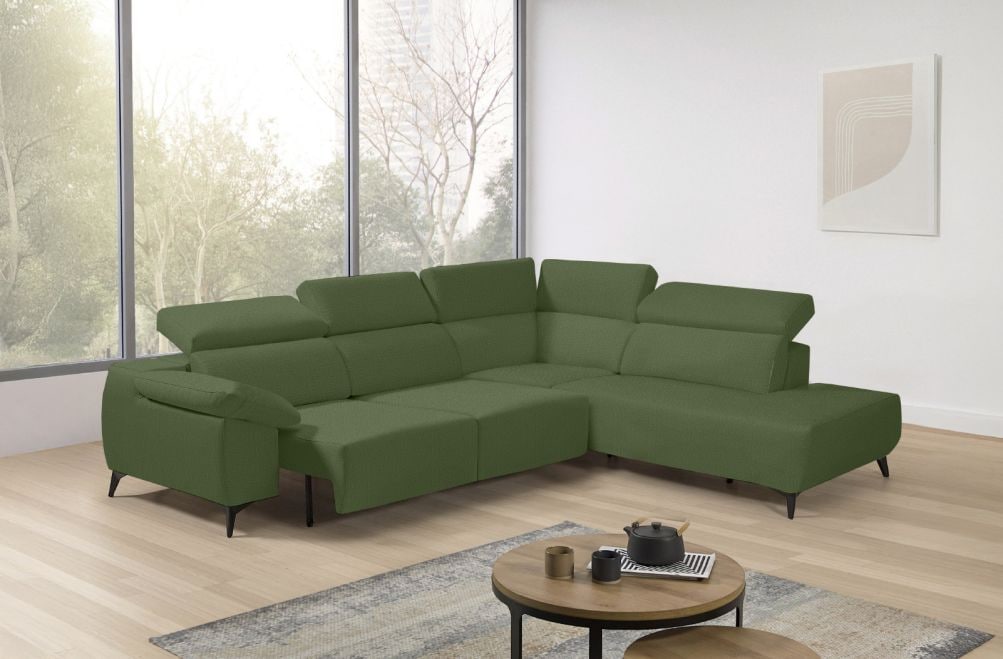 Sofá rinconera terminal de tela Loren Lite de StyleKomfort - principal
