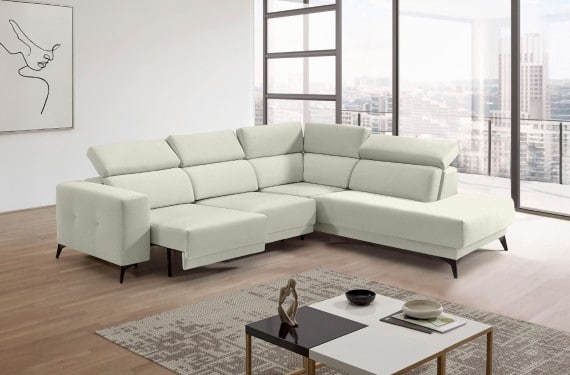 Sofá rinconera terminal de tela Agnes Lite de StyleKomfort - principal