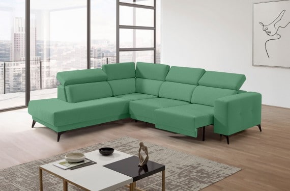 Sofá rinconera terminal de tela Agnes Lite de StyleKomfort - principal