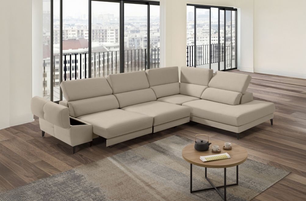 Sofá rinconera de tela Keiza Lite de StyleKomfort - principal