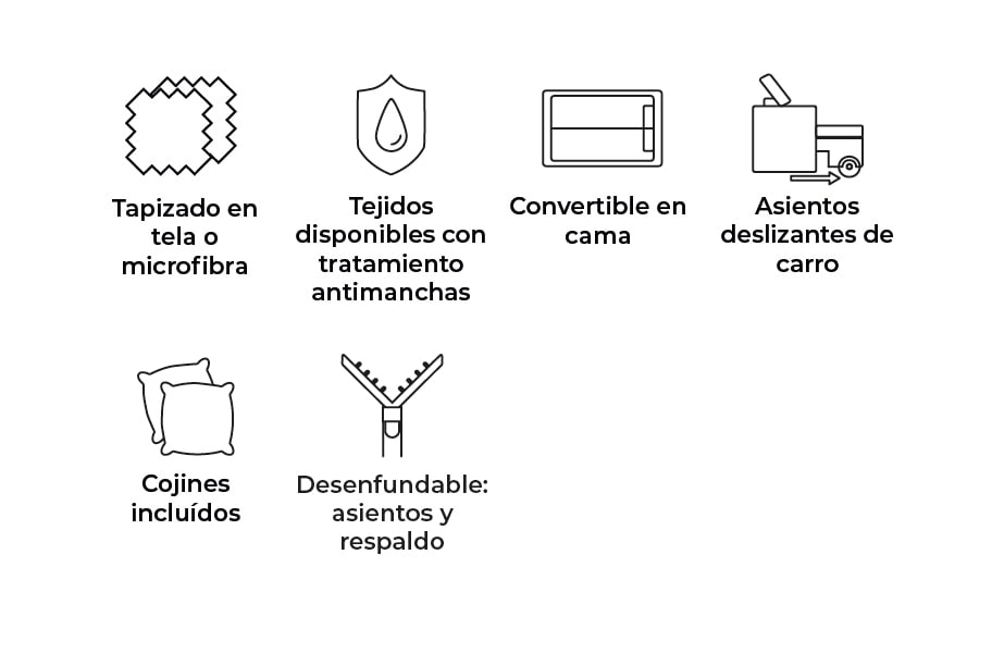 Sofá cama de tela Brisa de HOME - principal