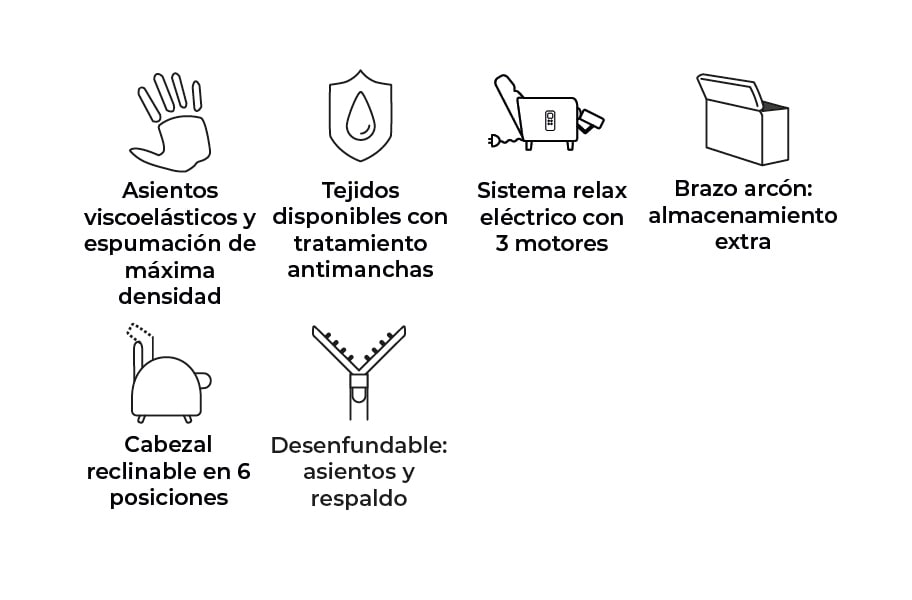 Sofá relax de tela Mina Plus de HOME - principal