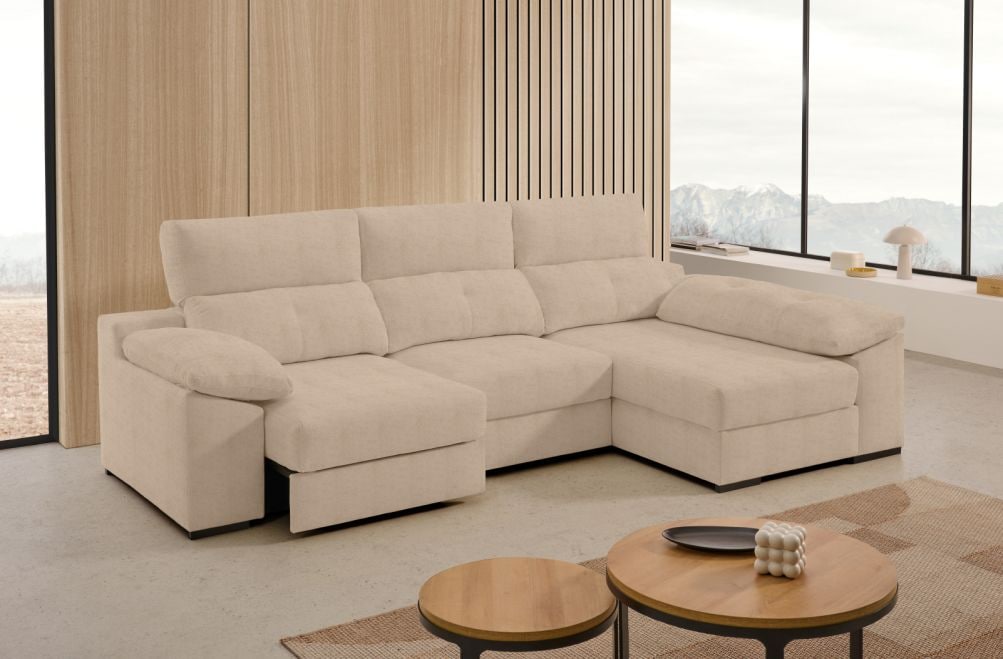 Sofá chaise longue de tela Next de StyleKomfort - principal