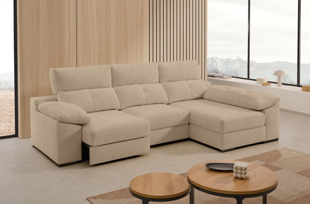 Sofá chaise longue de tela Next de StyleKomfort - principal