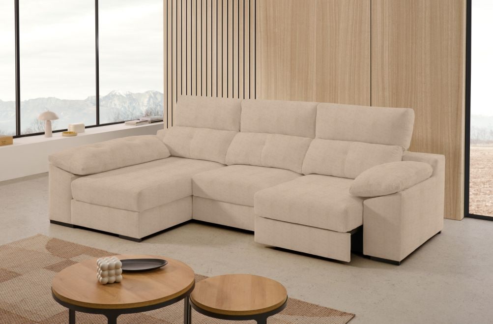 Sofá chaise longue de tela Next de StyleKomfort - principal