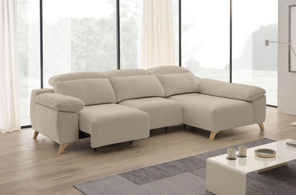 Sofá chaise longue de tela Boost de StyleKomfort - principal
