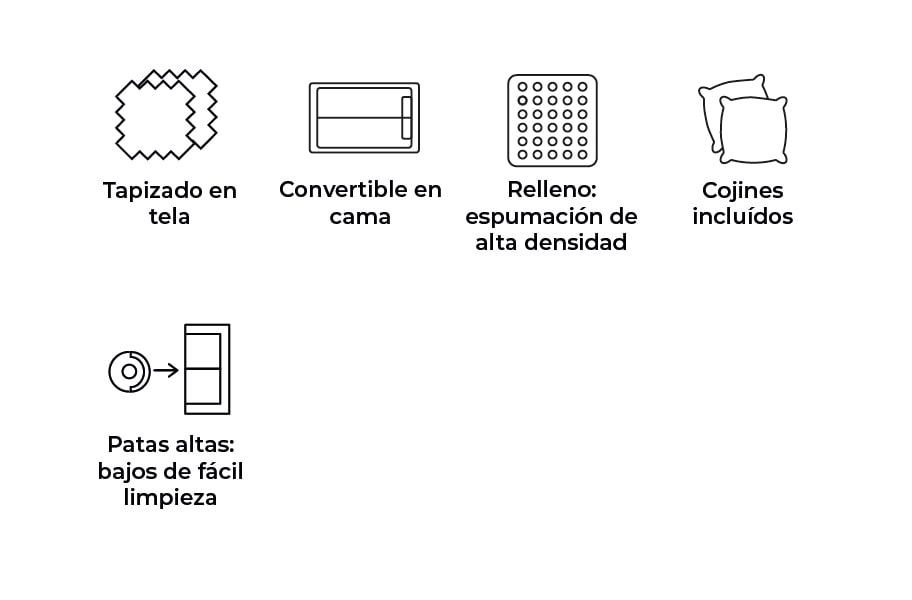 Sofá cama de tela Level de HOME - principal