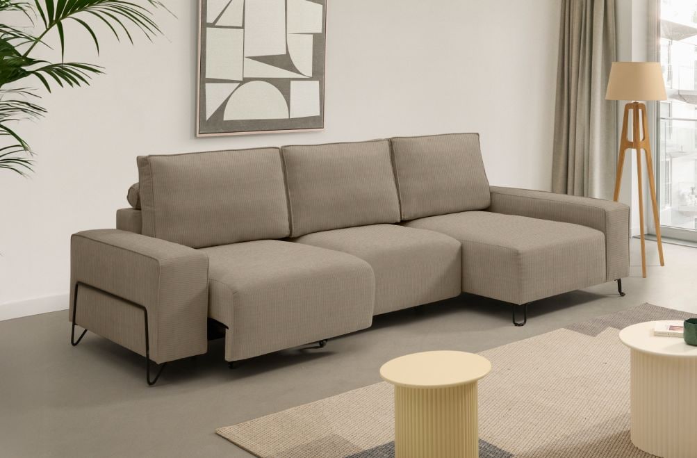 Sofá chaise longue de tela Epic de StyleKomfort - principal