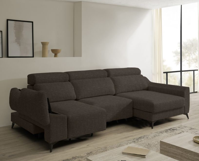 Sofá chaise longue de tela Dania de HOME - principal