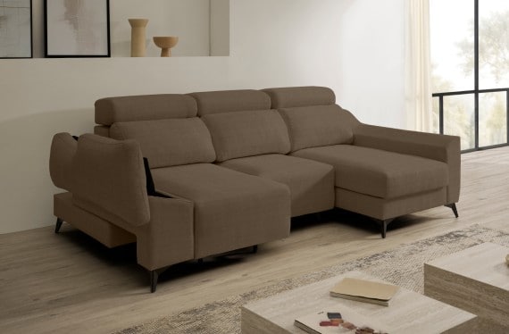 Sofá chaise longue de tela Dania de HOME - principal