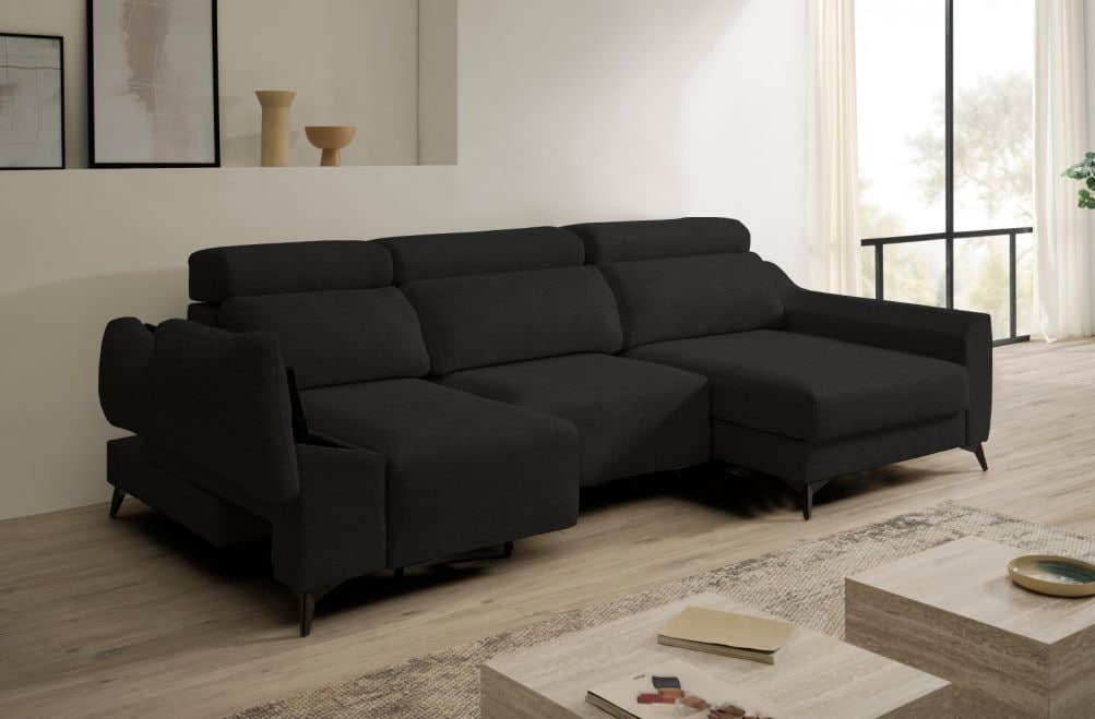 Sofá chaise longue de tela Dania de HOME - principal