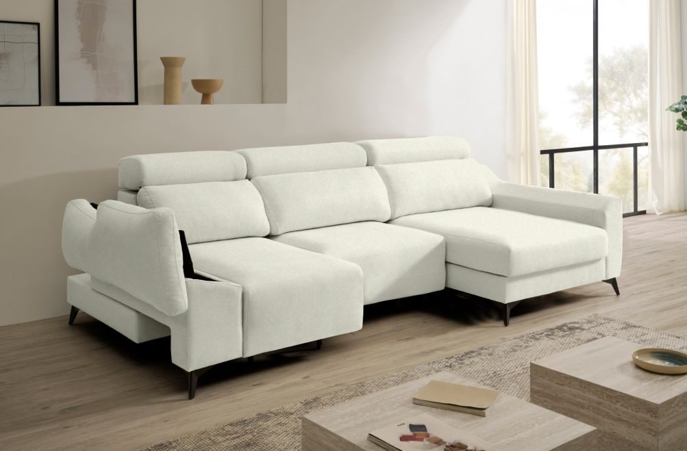 Sofá chaise longue de tela Dania de HOME - principal