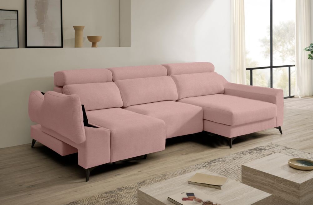 Sofá chaise longue de tela Dania de HOME - principal