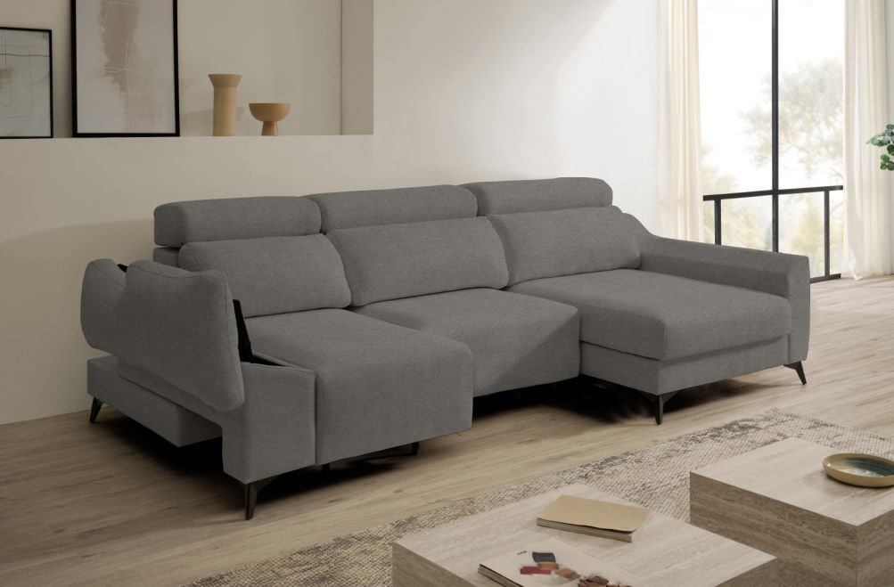 Sofá chaise longue de tela Dania de HOME - principal
