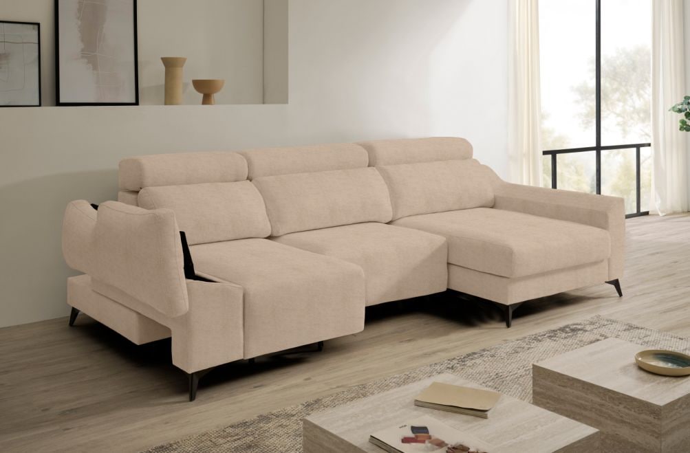 Sofá chaise longue de tela Dania de HOME - principal