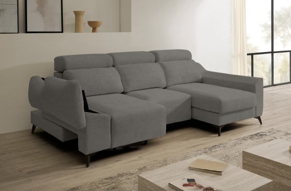 Sofá chaise longue de tela Dania de HOME - principal