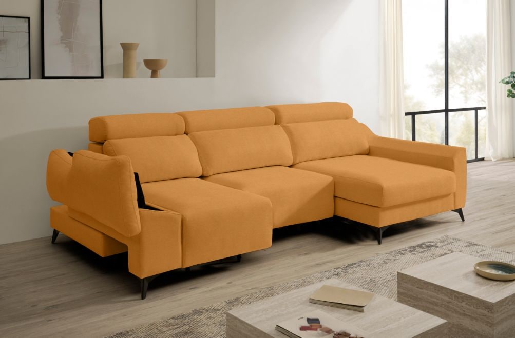 Sofá chaise longue de tela Dania de HOME - principal