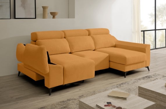 Sofá chaise longue de tela Dania de HOME - principal