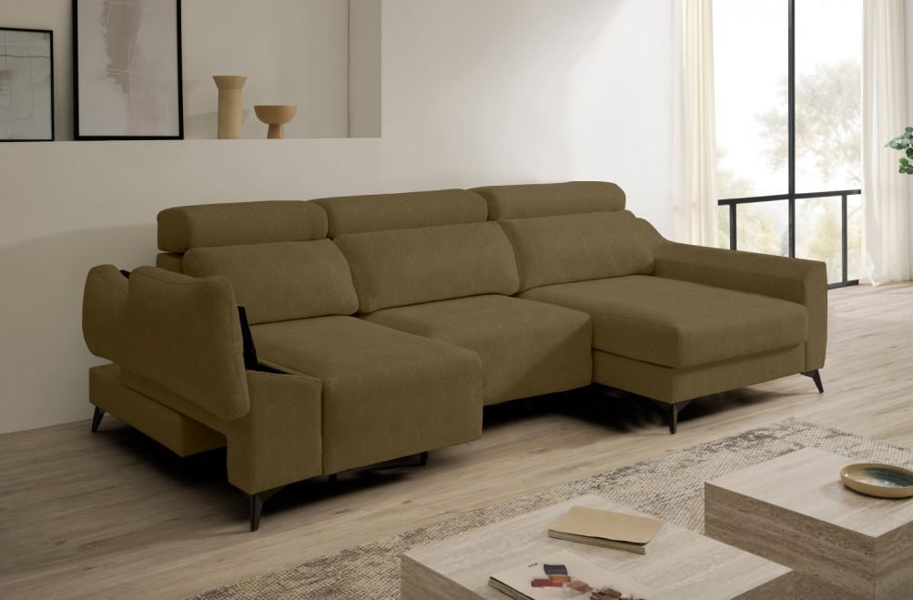 Sofá chaise longue de tela Dania de HOME - principal