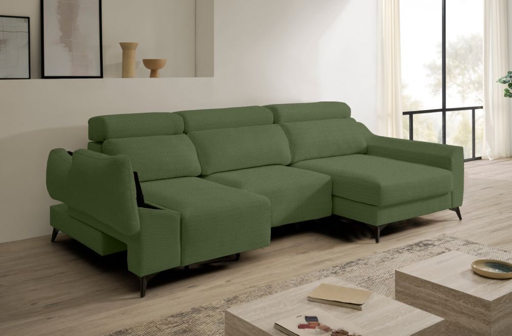 Sofá chaise longue de tela Dania de HOME - principal