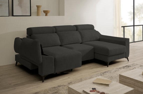 Sofá chaise longue de tela Dania de HOME - principal