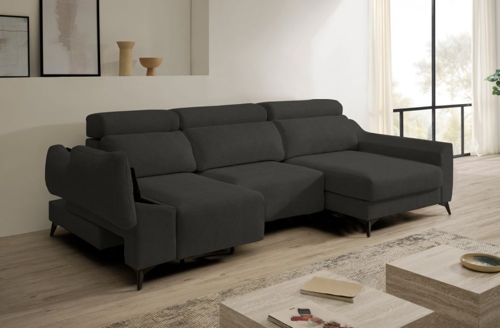 Sofá chaise longue de tela Dania de HOME - principal