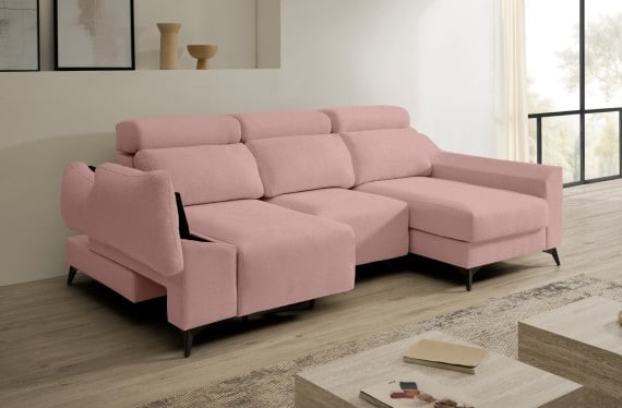 Sofá chaise longue de tela Dania de HOME - principal