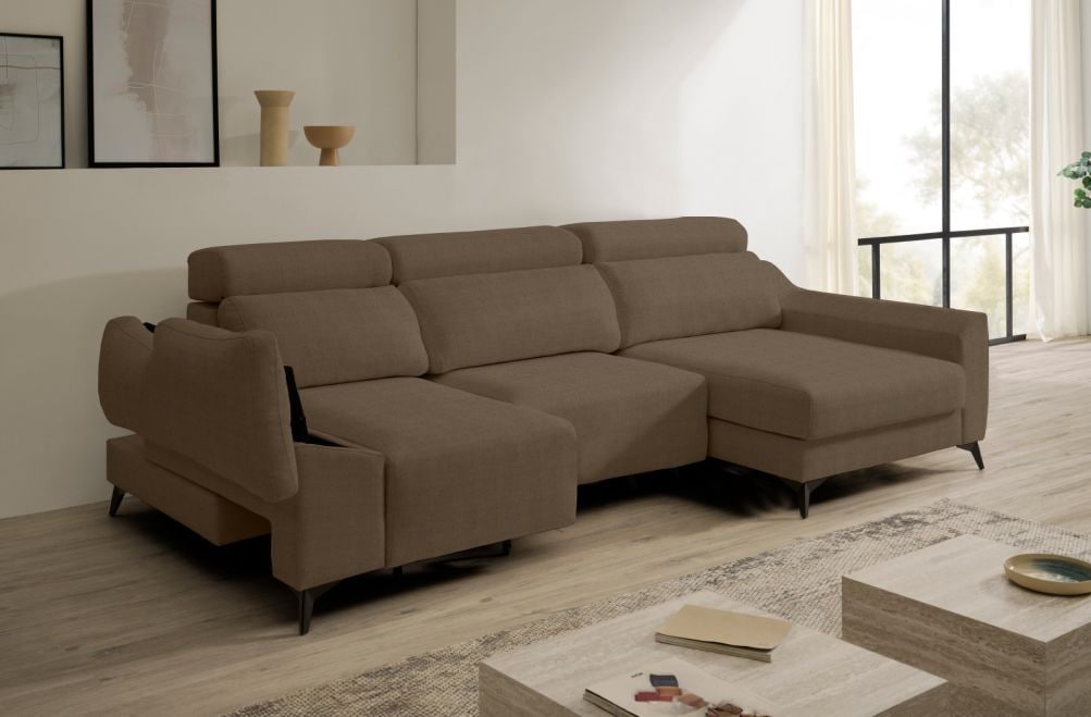 Sofá chaise longue de tela Dania de HOME - principal