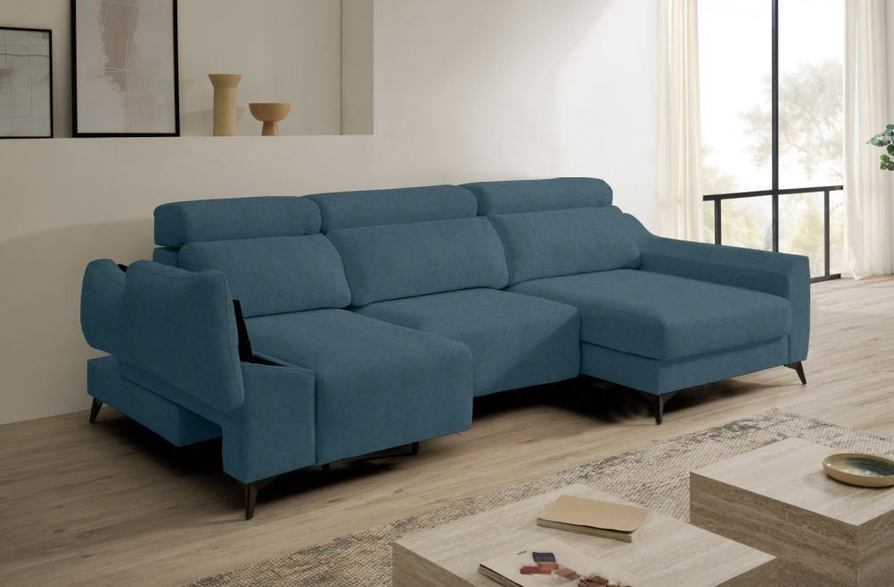 Sofá chaise longue de tela Dania de HOME - principal
