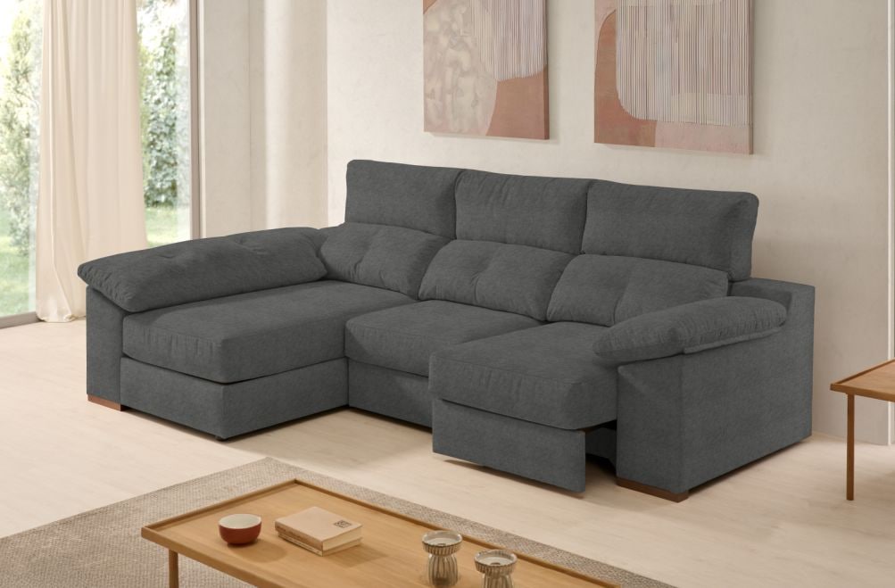 Sofá chaise longue de tela Onix de Stylekomfort - principal