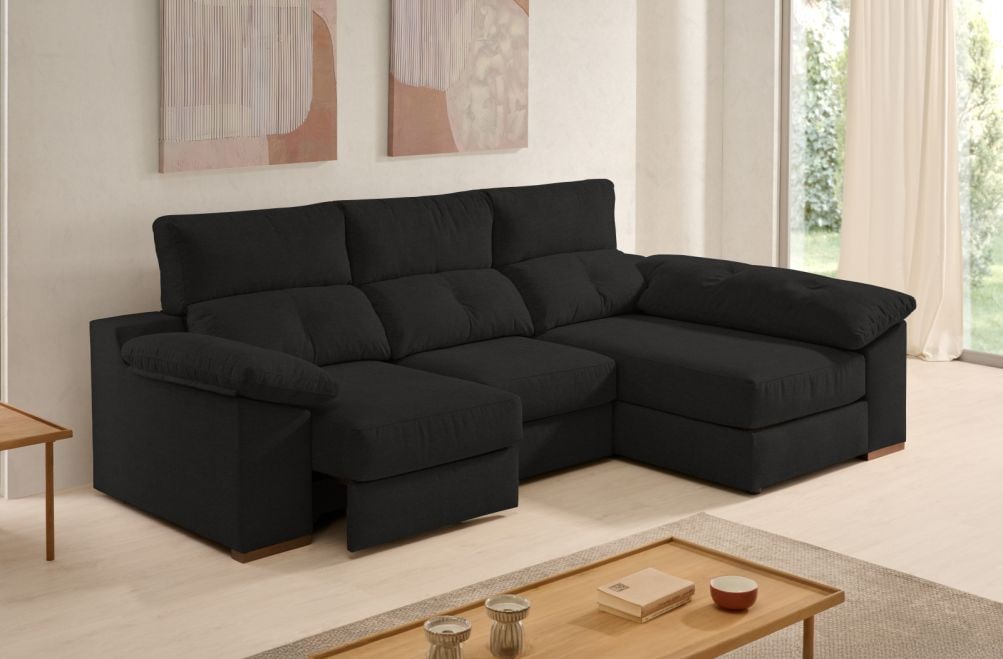 Sofá chaise longue de tela Onix de Stylekomfort - principal
