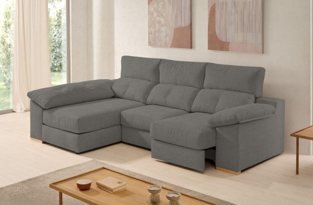 Sofá chaise longue de tela Onix de Stylekomfort - principal