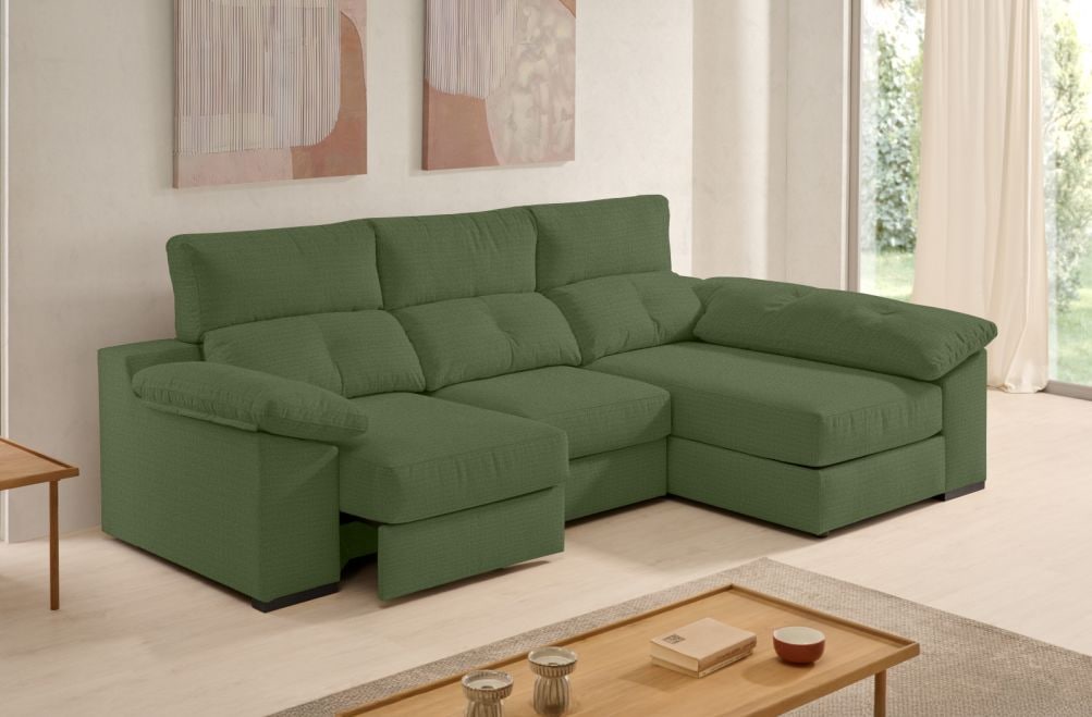 Sofá chaise longue de tela Onix de Stylekomfort - principal