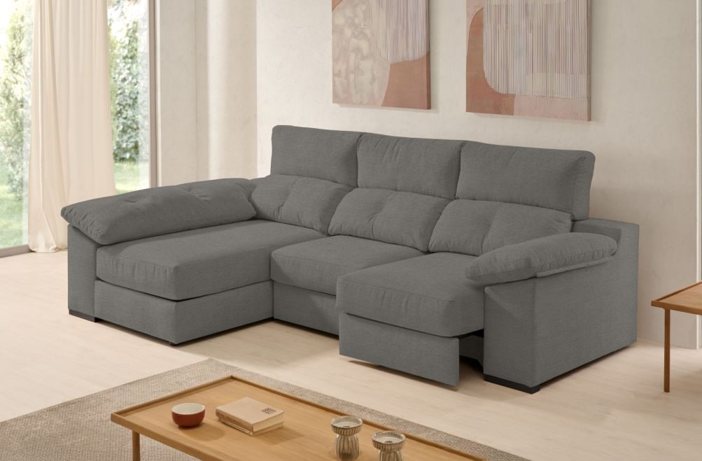 Sofá chaise longue de tela Onix de Stylekomfort - principal