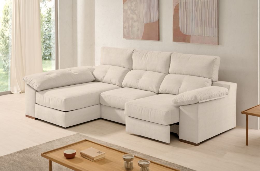 Sofá chaise longue de tela Onix de Stylekomfort - principal