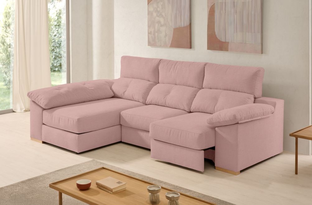 Sofá chaise longue de tela Onix de Stylekomfort - principal