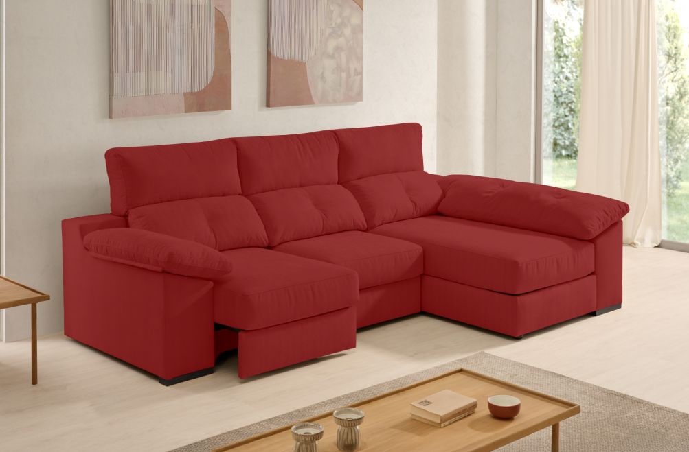 Sofá chaise longue de tela Onix de Stylekomfort - principal