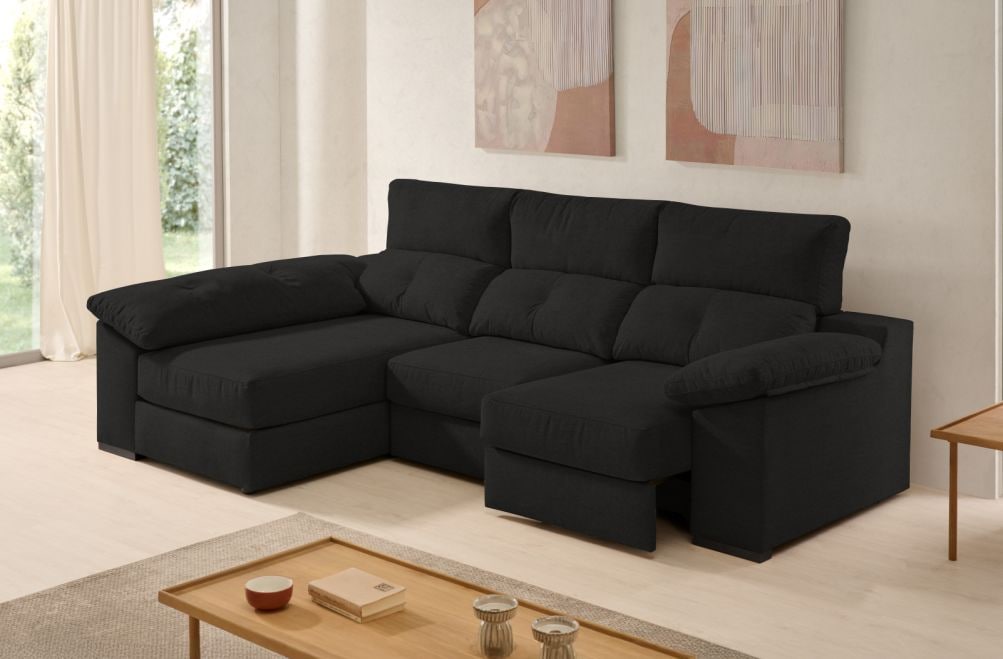 Sofá chaise longue de tela Onix de Stylekomfort - principal