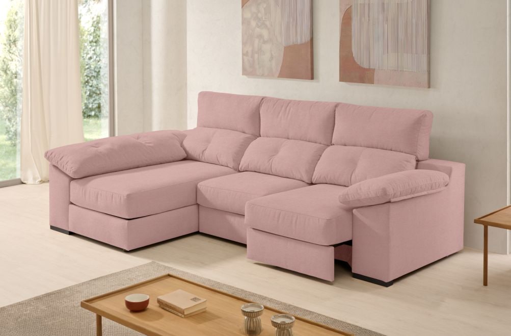 Sofá chaise longue de tela Onix de Stylekomfort - principal