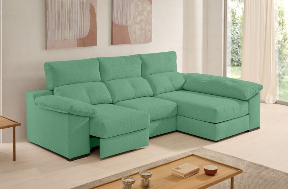 Sofá chaise longue de tela Onix de Stylekomfort - principal