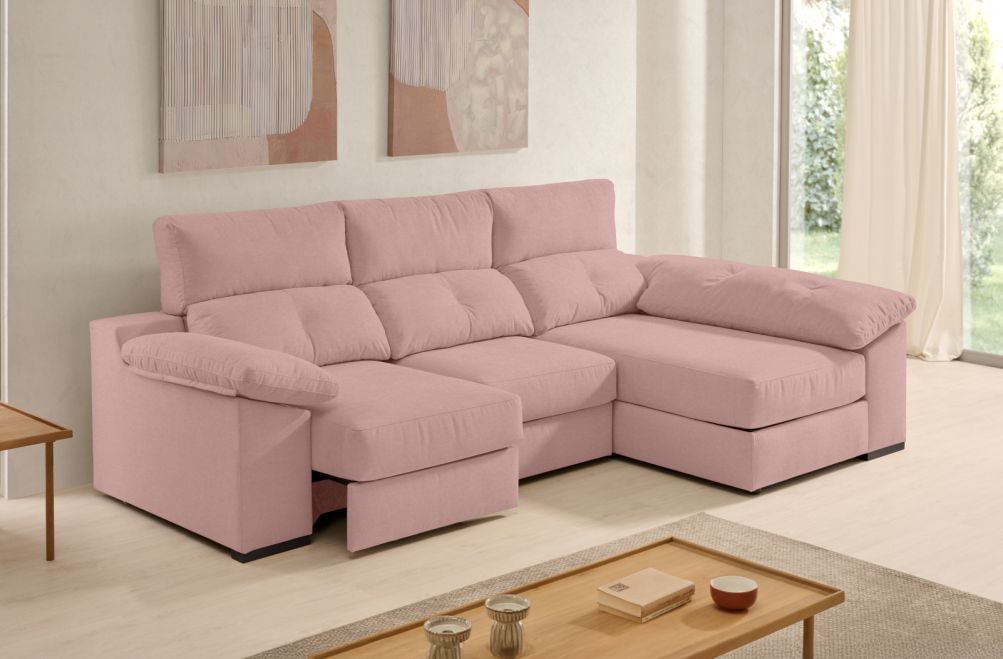 Sofá chaise longue de tela Onix de Stylekomfort - principal