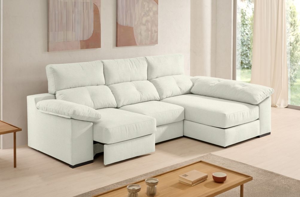 Sofá chaise longue de tela Onix de Stylekomfort - principal