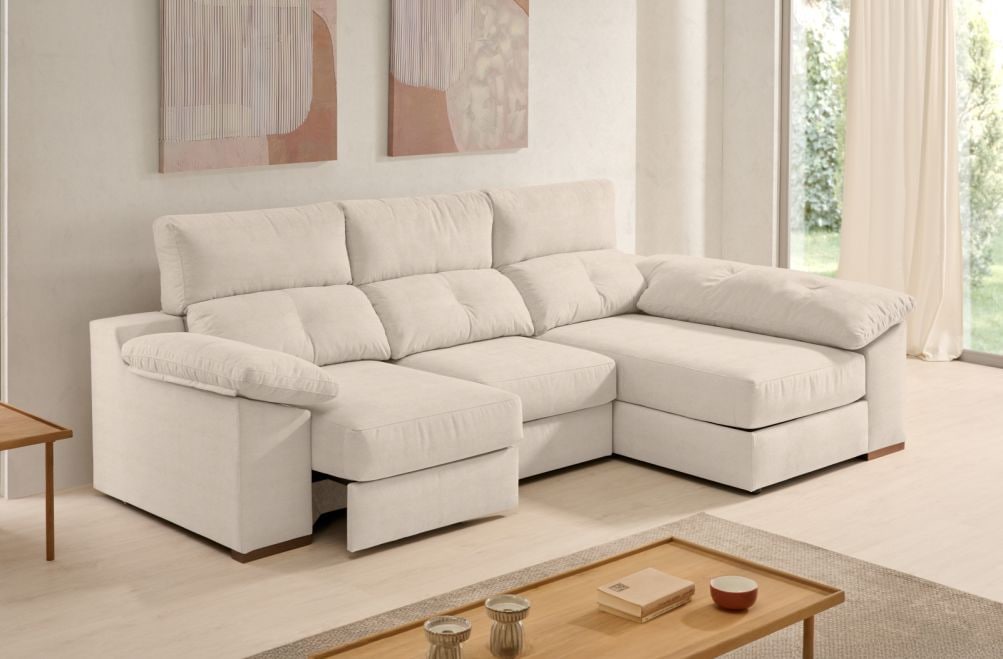 Sofá chaise longue de tela Onix de Stylekomfort - principal