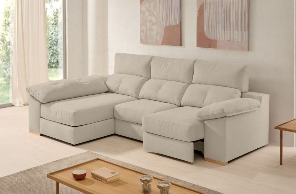 Sofá chaise longue de tela Onix de Stylekomfort - principal