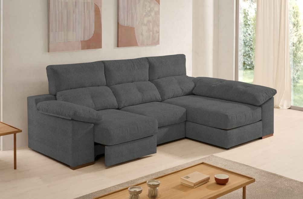 Sofá chaise longue de tela Onix de Stylekomfort - principal