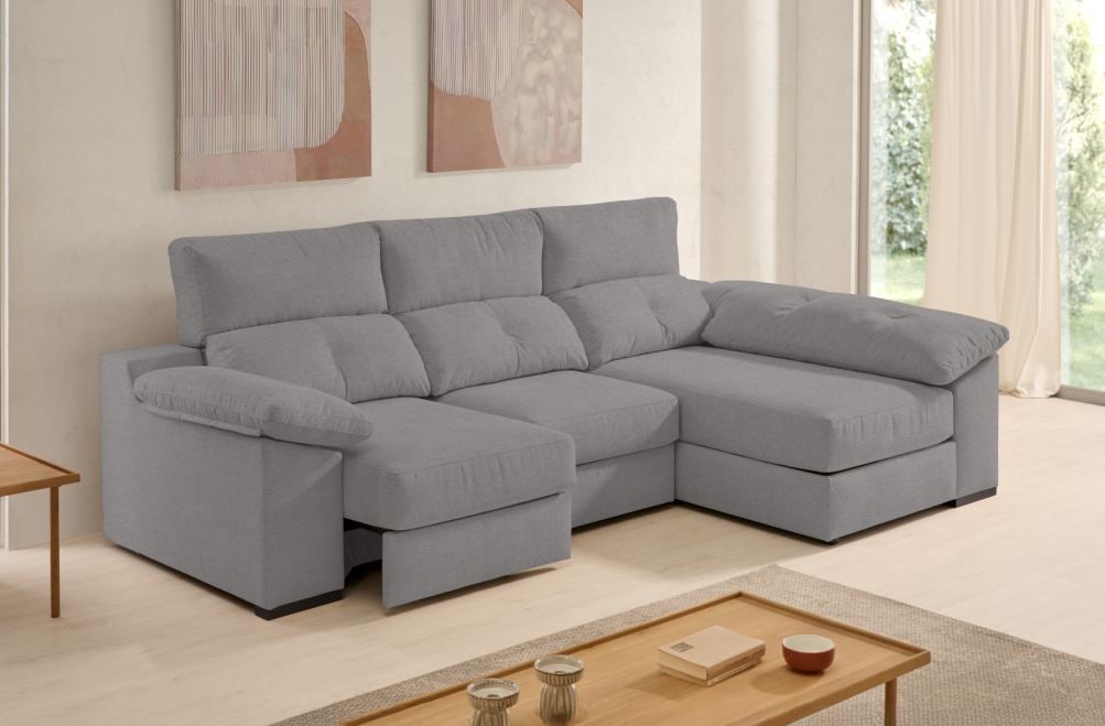 Sofá chaise longue de tela Onix de Stylekomfort - principal